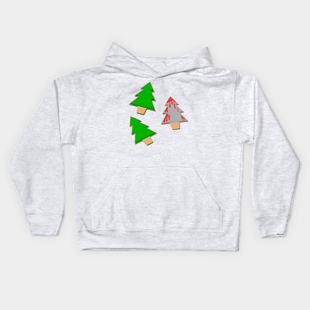 Christmas Trees and Bloody Spearheads Kids Hoodie by deancoledesign